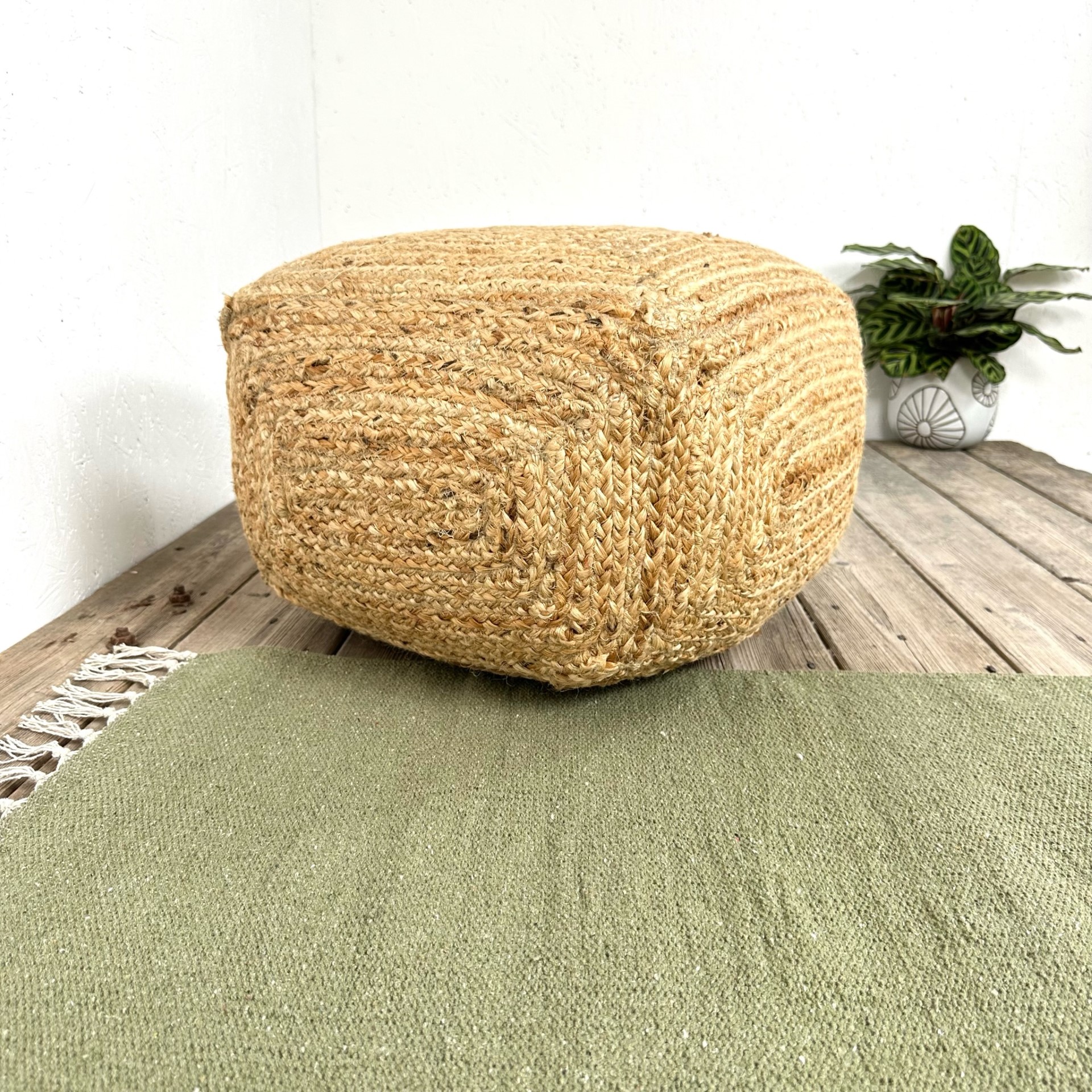 Jute pouffe, foot stool or low seat